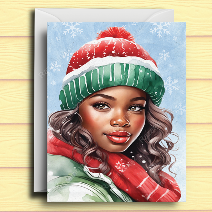 Black Woman U Christmas Card